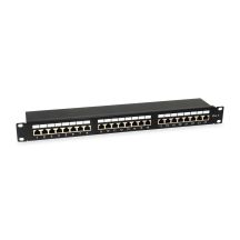 Ausstattung: 19-Zoll-Patchpanel, 24xRJ45, Cat6, FTP, 1 HE, 250 MHz, RAL9005