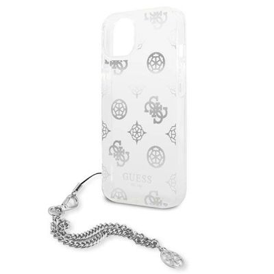 6. Guess GUHCP13SKPESI iPhone 13 mini 5,4" Silber/Silber Hardcase Peony Chain Collection