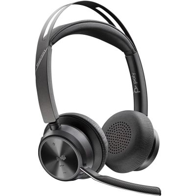 9. POLY Voyager Focus 2 Microsoft Teams-zertifiziertes USB-CC-Headset + USB-C/A-Adapter