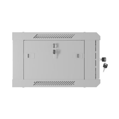 10. Wandregalschrank 19" 4U 600X450 GRAU PERFORIERT TÜR LANBERG (Flachverpackung)