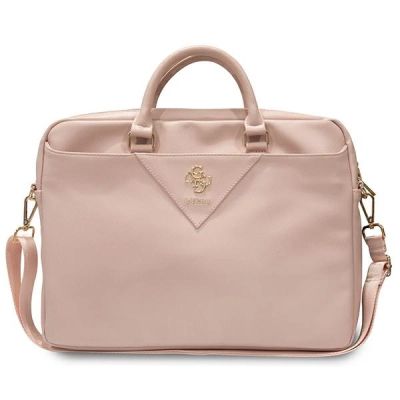 Guess Triangle 4G-Tasche für einen 16-Zoll-Laptop – Rosa