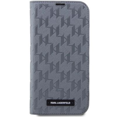 3. Karl Lagerfeld KLBKP14XSAKLHPG iPhone 14 Pro Max 6,7" Bücherregal Silber/Silber Saffiano Monogram