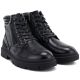 10. Schwarze Herren-Ankle-Boots aus Leder mit zwei Reißverschlüssen, Big Star UU174242