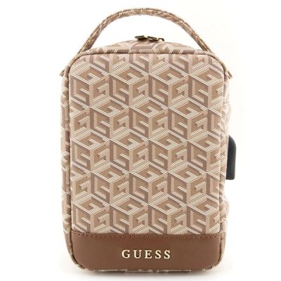 2. Guess GUHBHGCFSEW Organizer-Tasche – brauner GCube Stripe