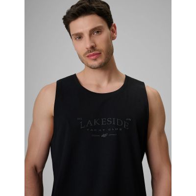 4. Ärmelloses Herren-T-Shirt mit Aufdruck, reguläre Passform, 4F 4FRSS26TSLEM331-20S