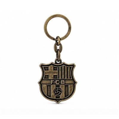 4. Original lizenzierter FC Barcelona Emblem-Schlüsselanhänger im Retro-Stil B7603