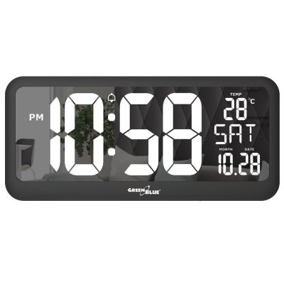 10. GRÜNBLAU LCD-WANDUHR MIT TEMPERATURSENSOR GB214