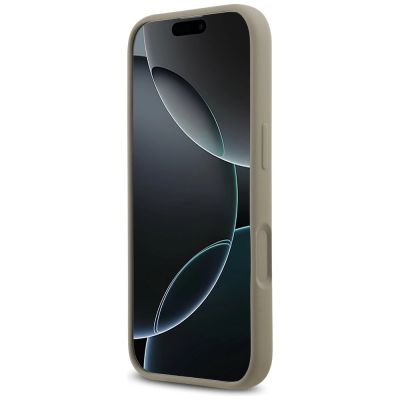 5. Guess Silikonhülle mit großem 4G-Schriftzug für iPhone 17 – Braun