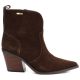 2. Damen-Lederstiefeletten, gefüttert, braune Cowboystiefel, Big Star SS274473
