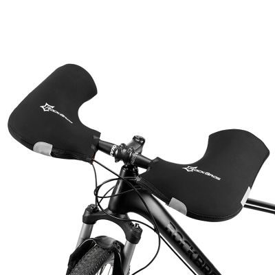 2. Rockbros D16-B Motorradkompatible, wind- und wasserdichte Lenkerhandschuhe – Schwarz