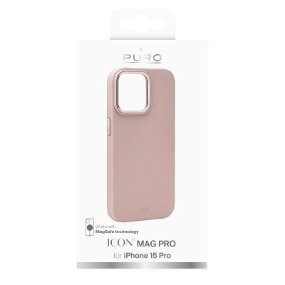 2. Puro Icon Mag Pro MagSafe Silikonhülle für iPhone 15 Pro – Rosa