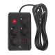 4. MACLEAN Steckdosenleiste, Verlängerungskabel mit 4 Steckdosen + 3 USB-Anschlüssen, 110–240 V Wechselstrom, 50/60 Hz, max. 2,1 A, 2500 W, 3 m, Schwarz, MCE393 B
