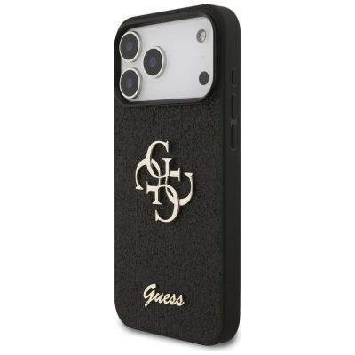 2. Guess Fixed Glitter Big 4G Hülle für iPhone 17 Pro Max - Schwarz