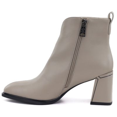 4. Beigefarbene Damen-Ankle-Boots aus Leder mit hohem Absatz, Modell Vinceza 67057