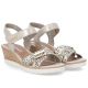 4. Goldene Keilsandalen aus Leder für Damen, Remonte R6266-90