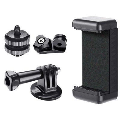 4. Telefon-/Sportkamerahalter mit Adapter - Schwarz