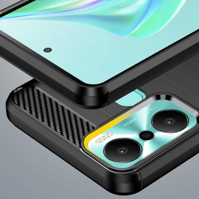 6. Carbon Case Hülle für Infinix Hot 20 Play flexible Silikon-Carbon-Hülle schwarz