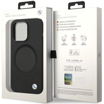 8. BMW BMHMP14LSILBK2 Hülle für iPhone 14 Pro – schwarz Signature Liquid Silicone MagSafe