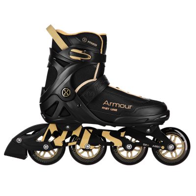 4. NILS Extreme NA22151 ARMOUR Rollschuhe, schwarz und gold, Größe 44