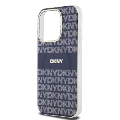 6. DKNY IML Mono & Stripe MagSafe Hülle für iPhone 15 Pro Max – blau