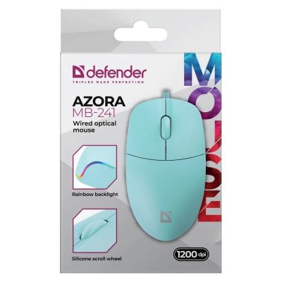 3. DEFENDER KABELMAUS AZORA MB-241 OPTISCH 1200DPI 3P MINT 52243