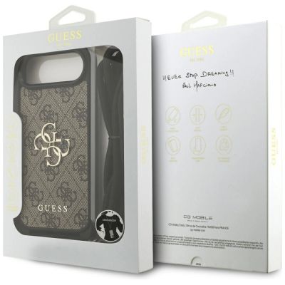 7. Guess 4G Big Logo Cord Stap Crossbody Case für iPhone 17 Air - Braun