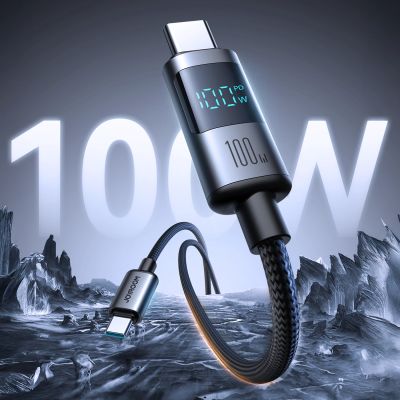 2. Joyroom S-A16 Pro Prism Series 100W USB-C-Kabel – USB-C mit Digitalanzeige 1,2 m – Schwarz