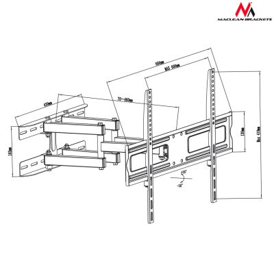 6. Maclean MC-762 TV-Halterung (neigbar - 70"; max. 30 kg)