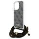 5. Guess Crossbody Cord 4G Print Hülle für iPhone 16 Pro Max – braun