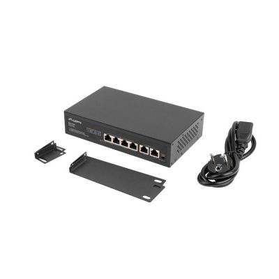 10. LANBERG Switch PoE+ Rack 10"/19" (4x 100 MB/s PoE+, 2x 100 MB/s) RSFE-4P-2FE-60