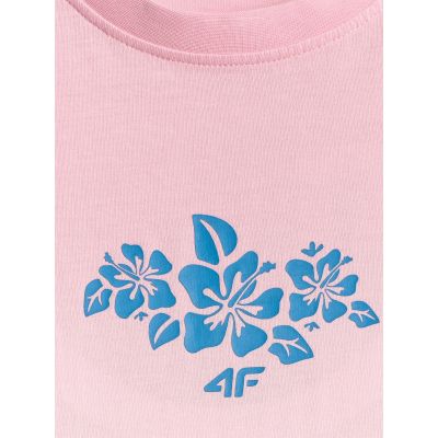 5. Locker geschnittenes Mädchen-T-Shirt mit Aufdruck 4F 4FJRSS26TTSHF4186-91A