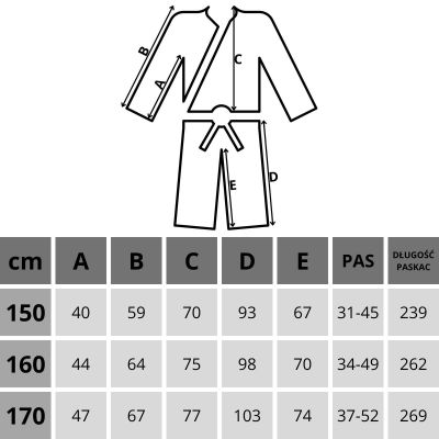 6. Kimono Enero Profi-Karateanzug 170 cm 8 oz