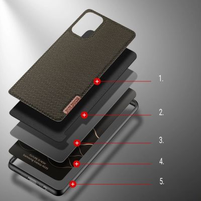 3. Dux Ducis Fino schutzhülle hülle mit Nylonmaterial überzogen für Samsung Galaxy A03s grün