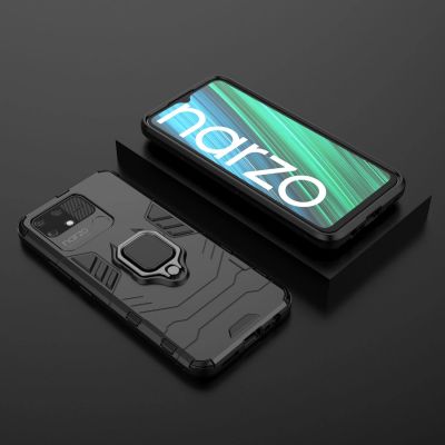14. Ring Armor Tough Hybrid Case Cover + Magnethalter Realme Narzo 50A schwarz