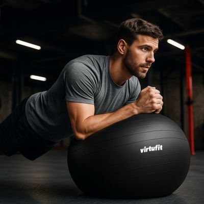 16. VIRTUFIT ANTI-BURST PRO GYMNASTIKBALL MIT PUMPE GRAU 65 CM