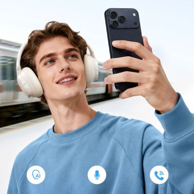 11. Baseus Bass BH1 NC Lite Kabelloser Over-Ear-Kopfhörer mit ANC – Weiß
