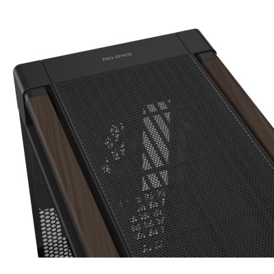 32. ASUS ProArt PA602 Wood Edition Modern Black – Midi-Tower mit Seitenwand aus gehärtetem Glas, Schwarz, Holz