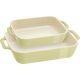 STAUB COOKING Set mit 2 rechteckigen Servierplatten, Hellgrün
