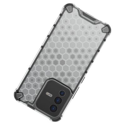 18. Gepanzerte Wabenhülle mit Gelrahmen Vivo V23 5G schwarz