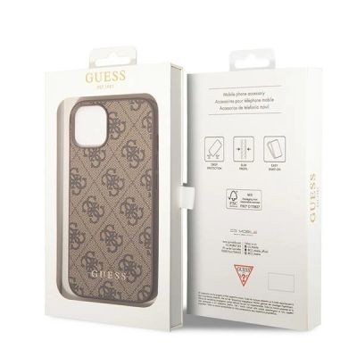 8. Guess GUHCP15MG4GFBR iPhone 15 Plus 6,7" braun/braune Hartschale 4G Metall Gold Logo