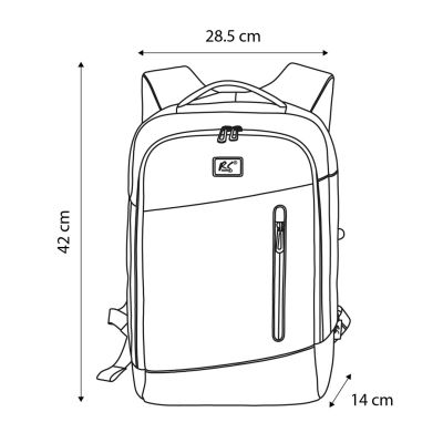 3. NANORS Laptop-Rucksack, 15,6", Schwarz, 42 x 28,5 x 14 cm, Wasserdicht RS204 B
