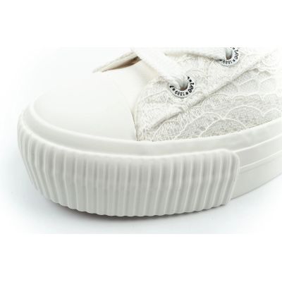 6. Lee Damen Isla Sportschuhe Sneakers weiß Plateau Schnürsenkel