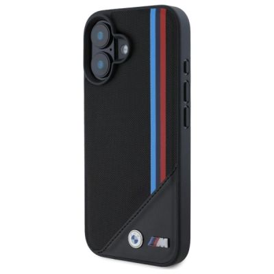 2. BMW M Meshed Tricolor Stripes MagSafe Case für iPhone 16 - Schwarz