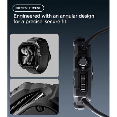 6. Spigen Rugged Armor Hülle für Apple Watch 46 mm - mattschwarz