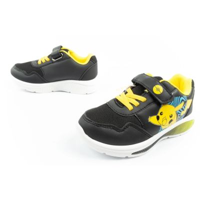 17. Leomil Pokemon Kinder Sportschuhe Sneakers leicht mit Klettverschluss schwarz gelb