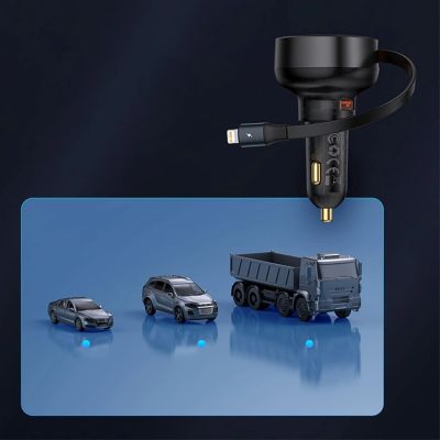 13. Baseus Enjoyment Pro 55W USB-A Kfz-Ladegerät mit einziehbarem Lightning Kabel – Schwarz