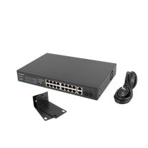 LANBERG Switch Rack 19" 16x 100MB PoE+/2x Combo Gigabit 250W Unmanaged RSFE-16P-2C-250