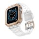 2. Schutzarmband für Apple Watch 42/44/45 mm Panzergehäuse-Armband - Weiß, Roségold