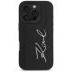 3. Karl Lagerfeld HC Grained PU Cardslot Metal Signature iPhone 16 Pro Hülle - Schwarz