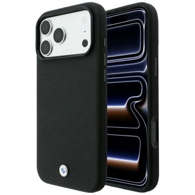 BMW Kevlar-Metall-Logo-MagSafe-Hülle für iPhone 18 Pro / 17 Pro – Schwarz
